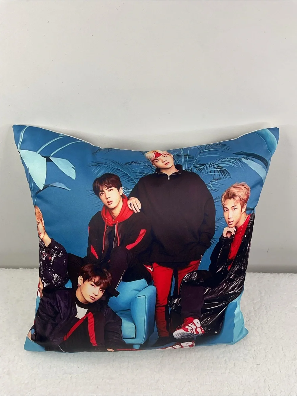BTS Group Front and Back Photo Pillow